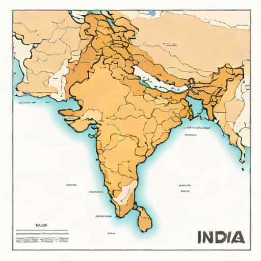 India Physical Map Printable