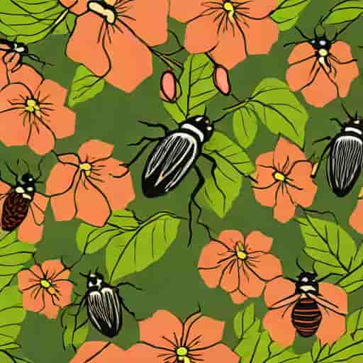 Japanese Beetles On Impatiens
