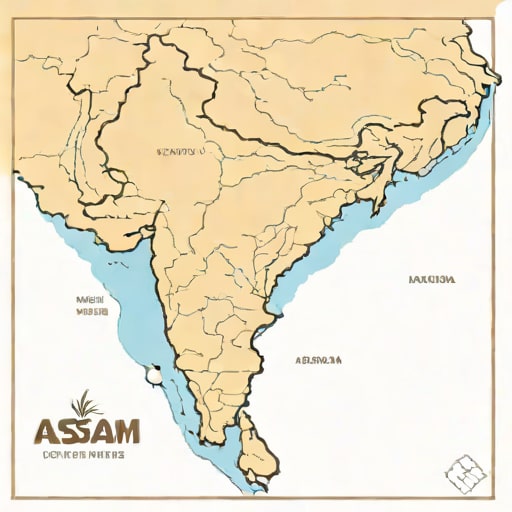 Map Of Assam With Brahmaputra