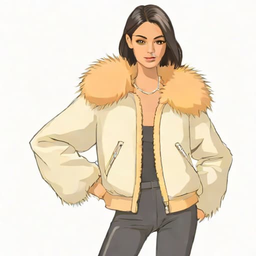 Off White Marabou Sleeve Jacket