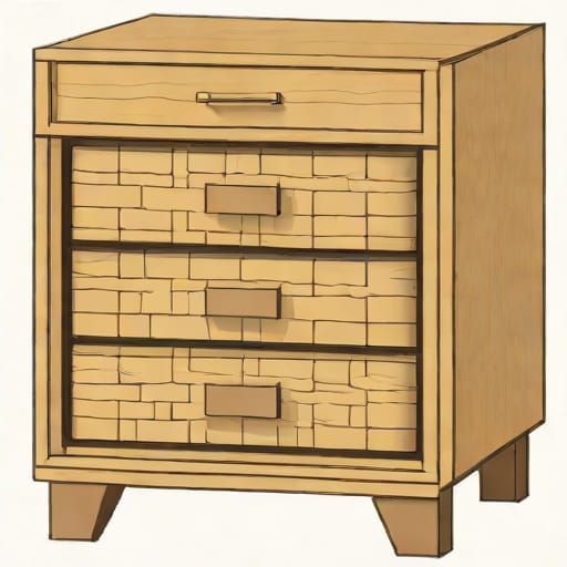 Quinn 3 Drawer Woven Nightstand