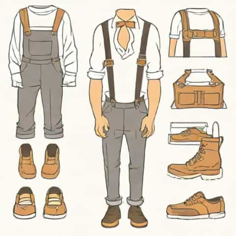 Unique Vintage Suspender Pants