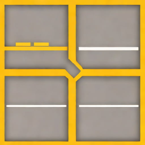 Yellow Pavement Markings On The Road Indicate