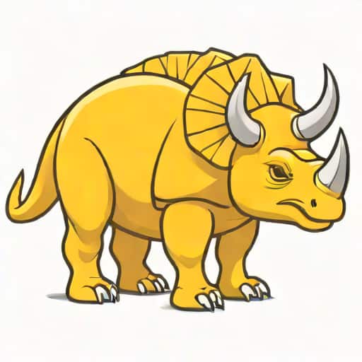 Yellow Triceratops Cartoon