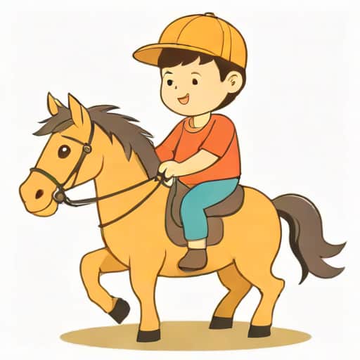 A Chubby Boy On A Hobbyhorse