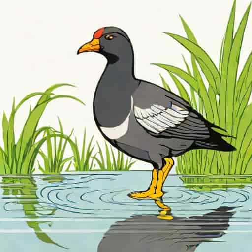 Eurasian Moorhen Gallinula Chloropus