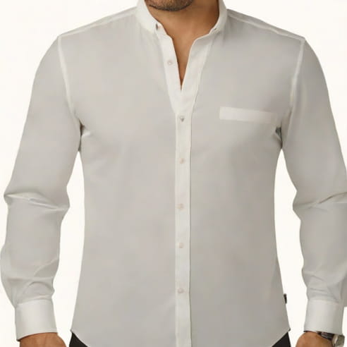 Homme Chemise Col Mao