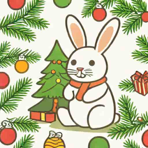 Jellycat Bashful Bunny With Xmas Tree