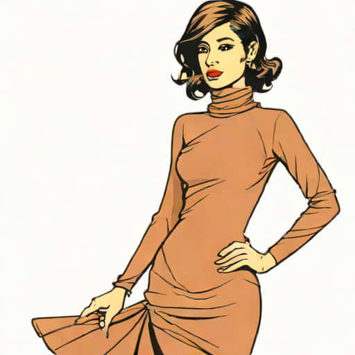 Norma Kamali Turtleneck Fishtail Dress