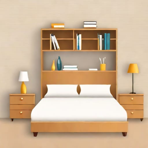 Queen Bed With Bookshelf