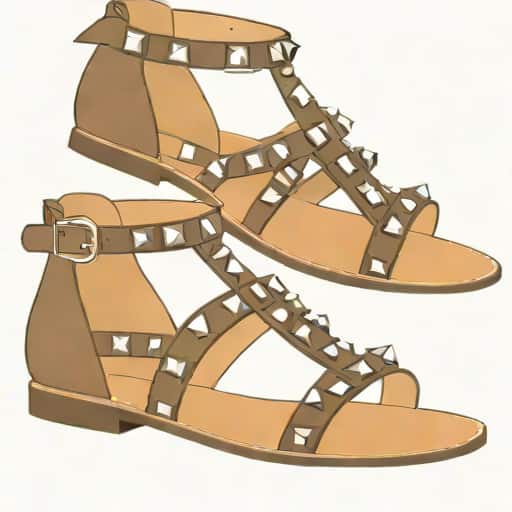 Rockstud Flat Calfskin Sandal With Straps