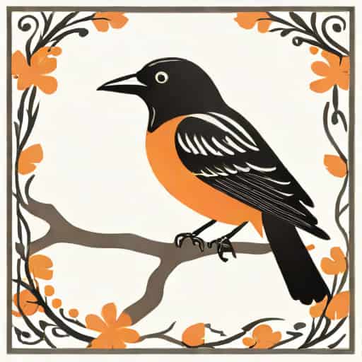 Schwarzer Vogel Oranger Schnabel