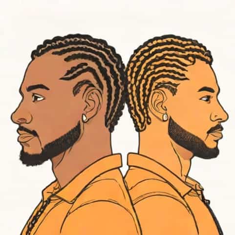 Two Cornrow Braids Men