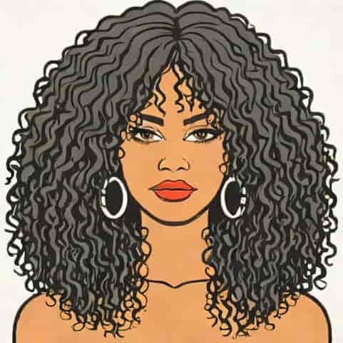 V Part Kinky Curly Wig
