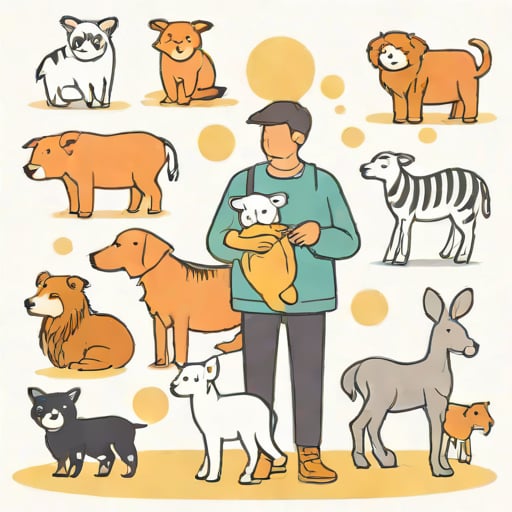 Young Ones And Their Animals