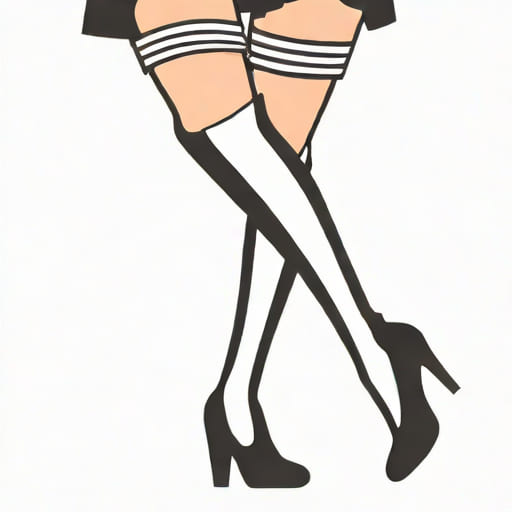 Black And White Thigh Highs
