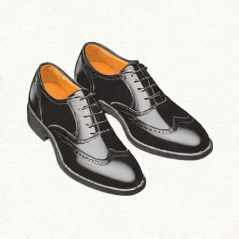 Black Brogue Shoes Mens