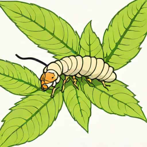 Eri Silkworm Feeds On