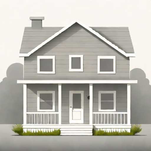 Grey And White Weatherboard House