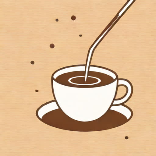 Hot Coffee Is Stirred With A Spoon