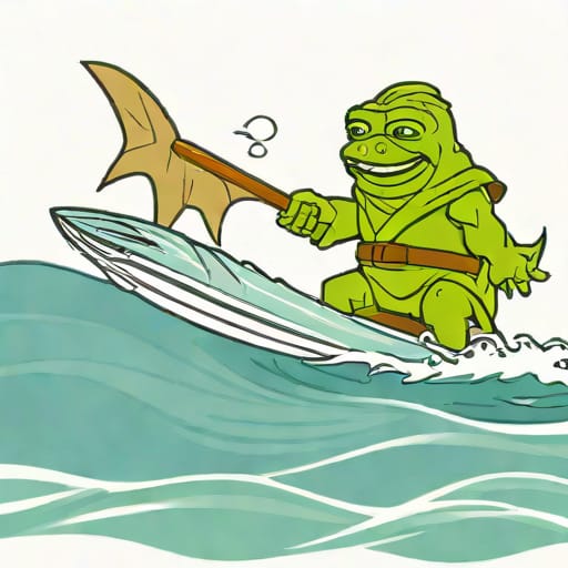 Jamaican Yoda Surfing On A Shark