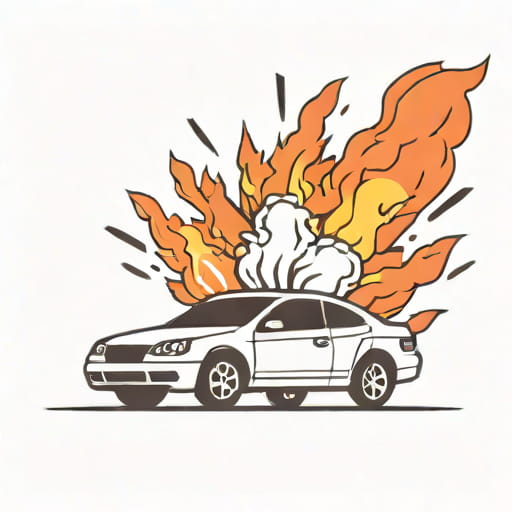 Of A Cars Exhaust Explodes Noisily