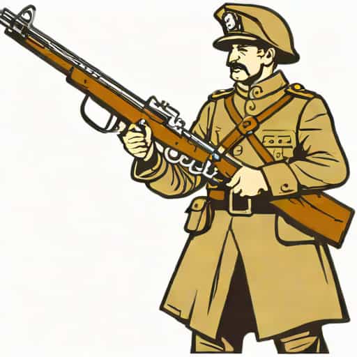 Old British Infantryman Armed With A Light Musket