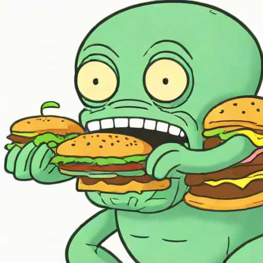 Squidward Biting Krabby Patty
