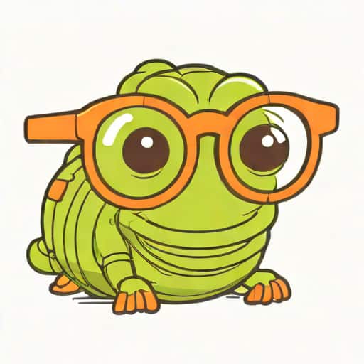Cartoon Inchworm With Glasses