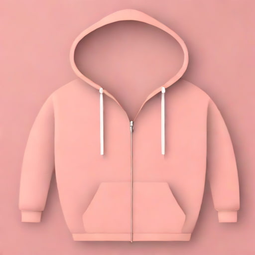 Dusky Pink Zip Up Hoodie