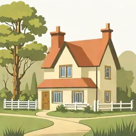English Cottage With A Turret