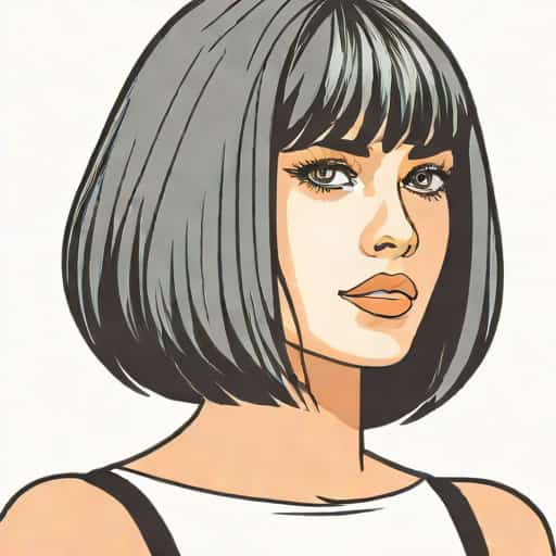 Jaw Length Choppy Bob With Bangs