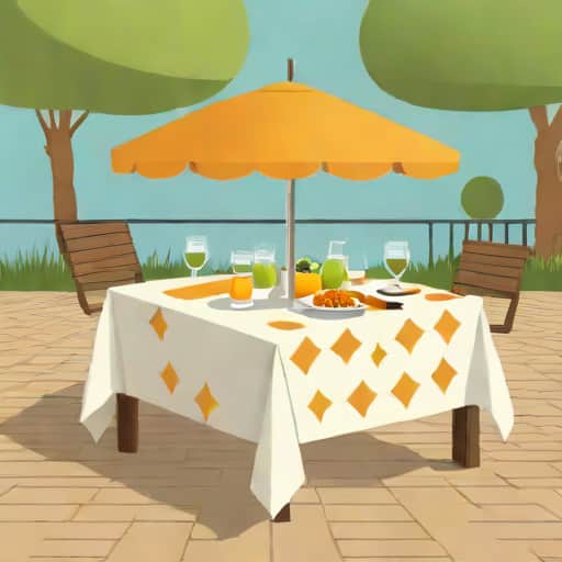 Outdoor Tablecloths With Umbrella Hole And Zipper