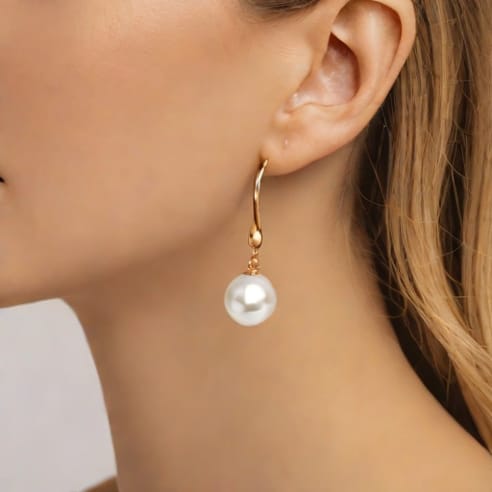 Pearl Dangle Earrings Gold