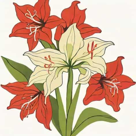 Red And White Amaryllis