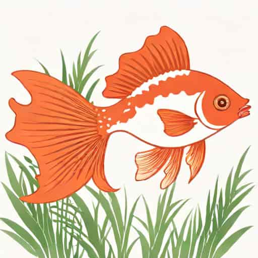 Red And White Fantail Goldfish