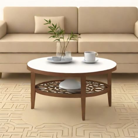 Round Fretwork Coffee Table