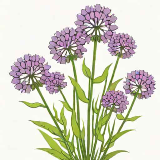 Tall Spindly Plant With Purple Flowers