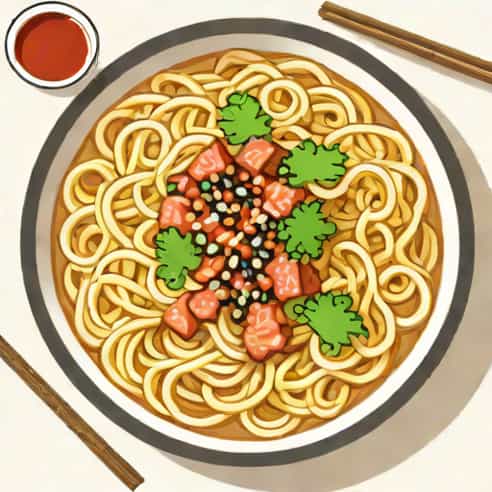 Udon Noodles With Pork Mince