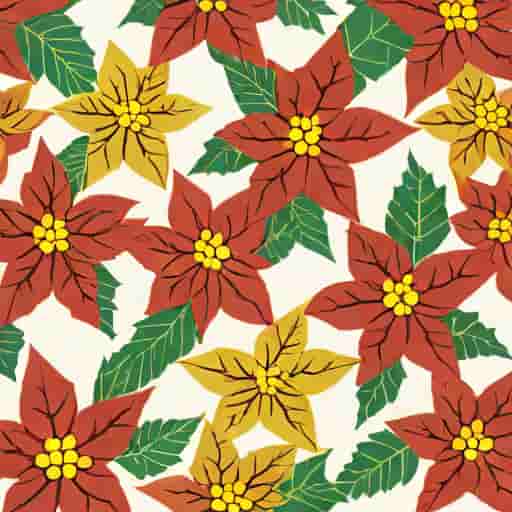 Vintage Poinsettia Christmas Lights