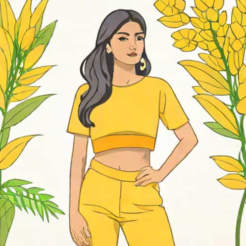 Yellow Crop Top For Haldi