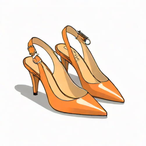 Zara Kitten Heel Slingback Shoes