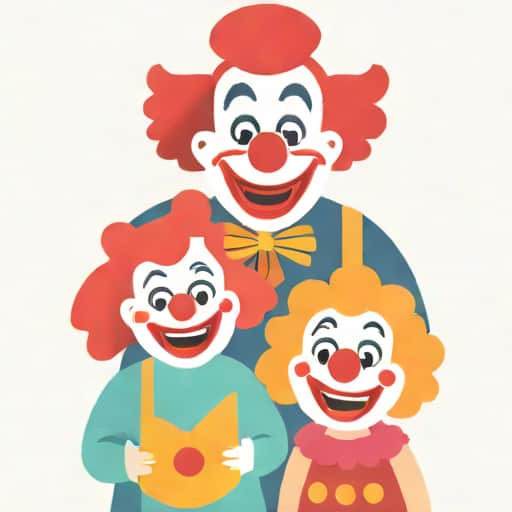 Animated Cagey The Clown With Girl