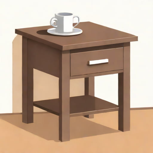 Dark Brown Bedside Table