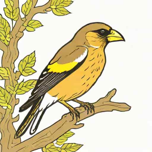 Immature Evening Grosbeak