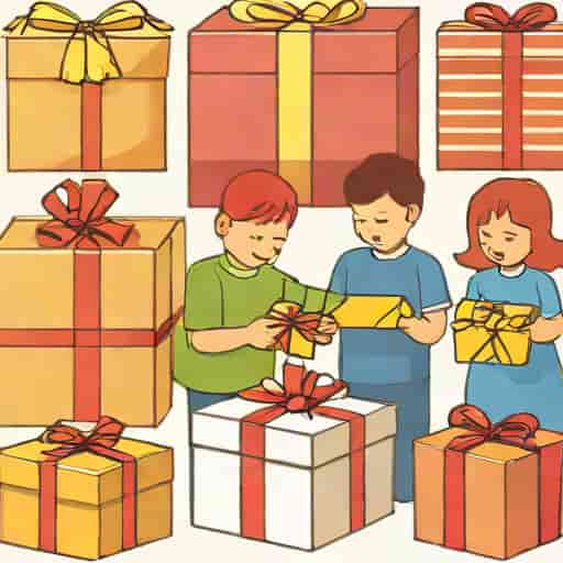 Kids Unwrapping Presents