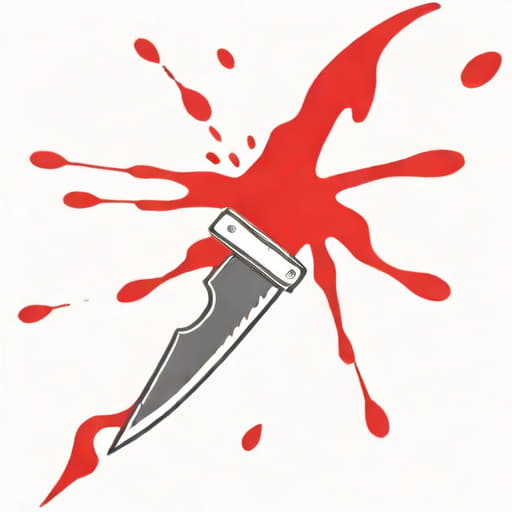 Knife Drawing With Blood Dripping