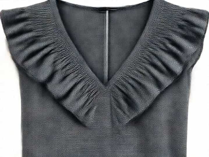 V Neck Ruffle Top