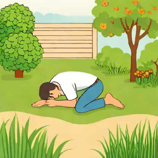 View Him Prostrate In The Garden
