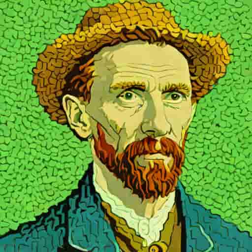Vincent Van Gogh Self Portrait Pointillism